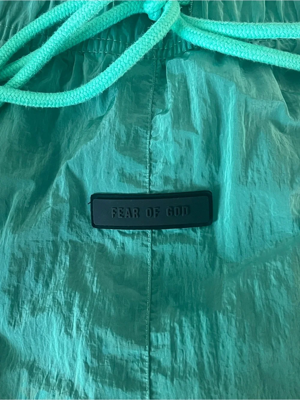 FOG Essentials Fear of God Men's Green Nylon Track Pants Jogger Size XL